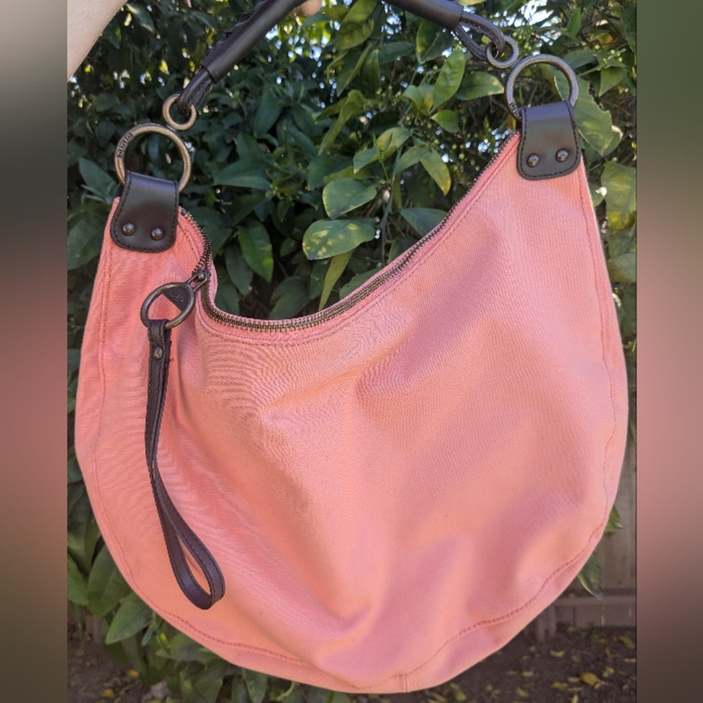 GAP Pink Canvas Shoulder Hobo Bag
